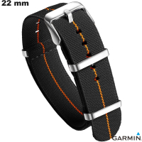 Bracelet Tissu 22 mm de montre Nato Garmin Noir