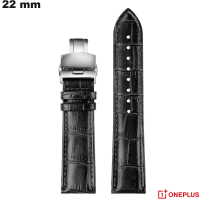 Verkauf des 22 mm schwarzen Smartwatch-Armbands von OnePlus aus echtem Leder