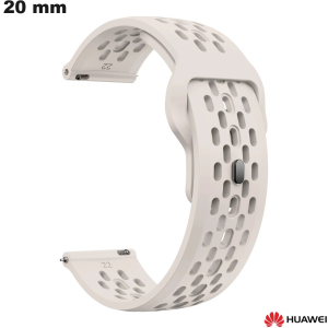 Günstiges 20mm Weißes Huawei Silikon Smartwatch-Armband