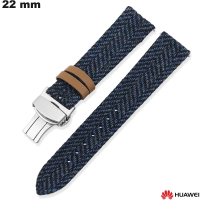 Armbanduhr Blau Huawei 22 mm Echtes Leder günstig