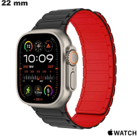 Armband für Uhr 22 mm Schwarz Gummi hoch - Versand kostenlos ab 20 €
