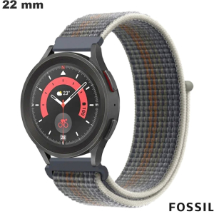 Acheter Bracelet de montre connectée 22 mm Gris Fossil Tissu