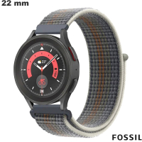Acheter Bracelet de montre connectée 22 mm Gris Fossil Tissu