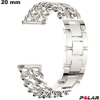 Polsband Polar Métal smartwatch 20mm Dubbel Zilverkleurig van kwaliteit