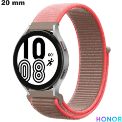 Bracelet 20mm Rose Nylon Honor Velcro de montre