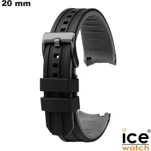 Bracelet 20 mm Noir montre Caoutchouc Ice Watch : Expédition 24h