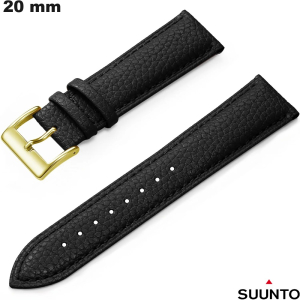 Armband Schwarz für Suunto-Lederuhr im Lézard-Muster von hoher Qualität