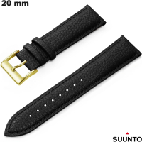 Armband Schwarz für Suunto-Lederuhr im Lézard-Muster von hoher Qualität