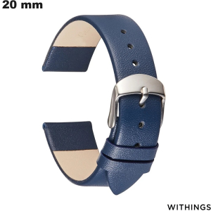 Verkauf Echtleder-Armband für Smartwatch 20 mm Withings Blau
