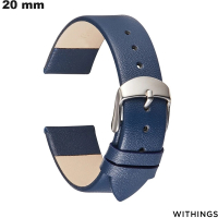 Verkauf Echtleder-Armband für Smartwatch 20 mm Withings Blau