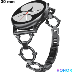 Bracciale 20mm Acciaio Inossidabile per smartwatch Honor Nero
