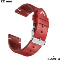 Vintage look rode armband Echt leer 22mm Suunto goedkoop