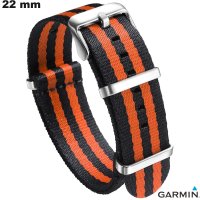 Armband 22 mm Smartwatch Nato Garmin Stoff Schwarz von hoher Qualität