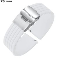 Armband Weiß Gummi 20 mm für Uhr: Schnelle Lieferung