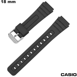 Armband aus schwarzer Resin für Casio-Uhren 18mm (F-94, F-91W)