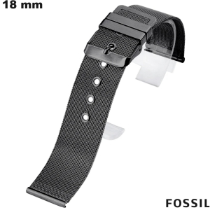 Armband 18 mm Schwarz Fossil für Smartwatch / Bester Preis