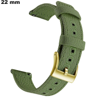 Uhrenarmband 22mm Textil Grün # Kostenloser Versand