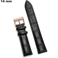 Armband 14 mm Schwarz Echtes Leder Uhr: Bester Preis