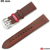 Echtem Lederarmband 20 mm Huawei Braun # Einfache Montage