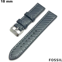 Verkauf von grauem Fossil-Armband 18 mm für Smartwatch aus echtem Leder