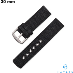 Pulseira de 20mm Haylou de smartwatch Tecido Preto