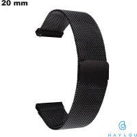 Verkauf Bracelet Haylou Schwarz 20 mm Edelstahl Uhr
