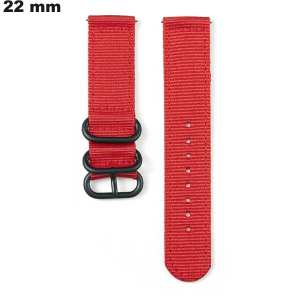 Armband 22mm für Uhr Rot Stoff ● Versand 24h