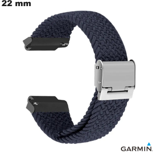 Bracelet Garmin 22mm Tissu montre connectée Bleu de qualité