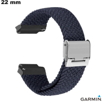 Bracelet Garmin 22mm Tissu montre connectée Bleu de qualité