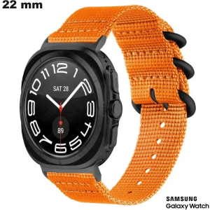 Bracelet 22 mm Samsung de montre Orange Tissu