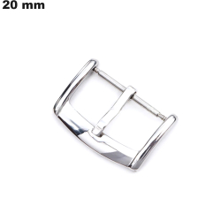 Stainless Steel Silver Plated Bracelet with Ardillon 20 mm