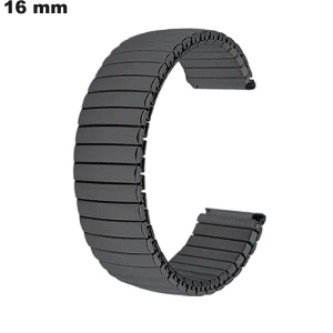 Bracelet Extensible Métal Noir 16 mm montre