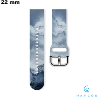 Bracelet Haylou pour montre Bleu Caoutchouc 22mm Vagues pas cher