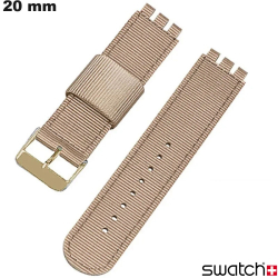 Bracelet 20 mm Swatch Nylon pour montre Beige