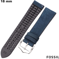 Armband Blau 18mm atmungsaktives Fossil Silikon Uhr günstig