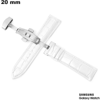 Armband in weißem Krokodilmuster für Samsung Smartwatch kaufen