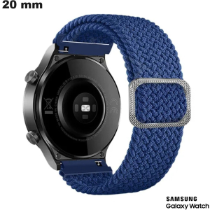 Bracelet Bleu Samsung Nylon montre 20mm ● Envoi en 24h
