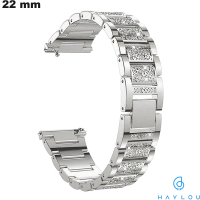 Verkauf des Haylou 22mm Armbands mit silbernen Strass für Smartwatch