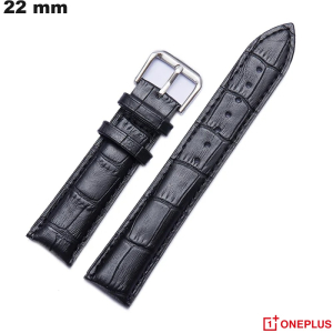 Armband 22 mm Uhr OnePlus Schwarz Krokodil-Design von hoher Qualität