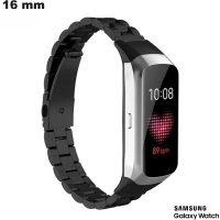 Schwarzes Edelstahlarmband 16mm für Samsung Smartwatch kaufen