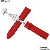 Armband 22 mm Samsung Rot echtes Leder für hochwertige Uhren