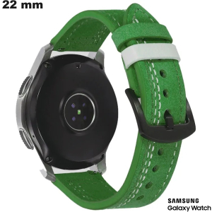 Armband 22 mm Grünes Echtes Leder Samsung / Versand in 24h
