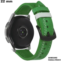 Bracelet 22 mm Vert Cuir véritable Samsung / Expédition 24h