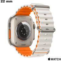 Bracelet 22 mm Apple Watch Blanc Caoutchouc smartwatch de qualité