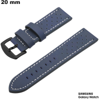 Armband 20mm Uhr Faux Leder Samsung Blau raffiniert von hoher Qualität