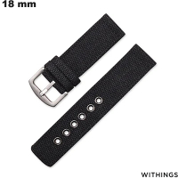 Armband Nylon Schwarz Withings 18 mm Uhr (Pulse, Move) von hoher Qualität