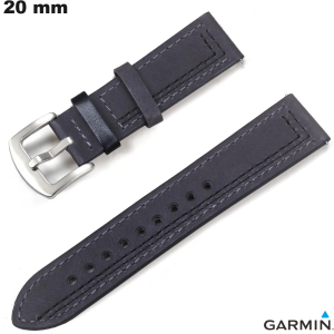 Verkauf Armband Schwarz Echtleder Uhr Garmin 20 mm