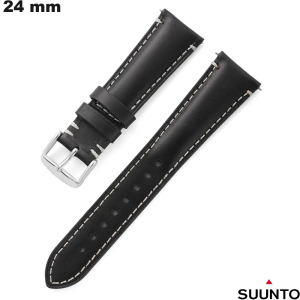 Echten 24mm Leder Smartwatch-Armband Schwarz Suunto kaufen