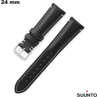 Echten 24mm Leder Smartwatch-Armband Schwarz Suunto kaufen