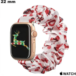 Bracelete Branco 22 mm Apple Watch Tecido smartwatch Natal